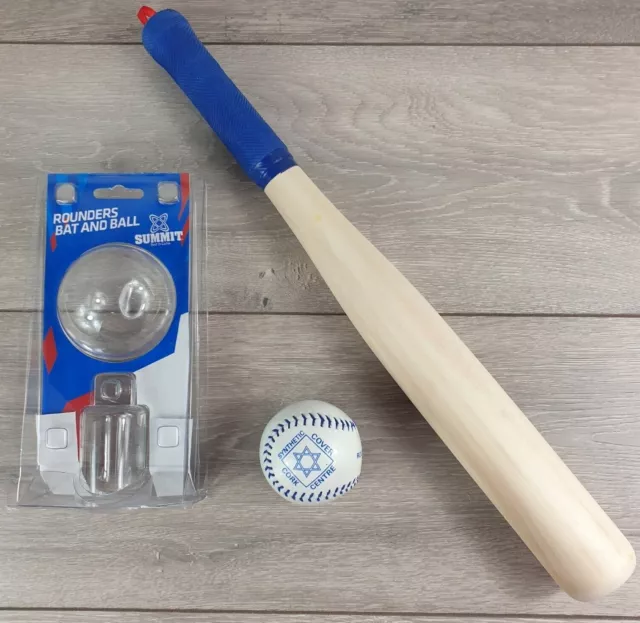 SUMMIT 18" Quality Bat Wooden Baseball Rounders Lightweight 46cm Ball