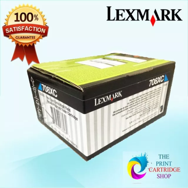 New & Original Lexmark 708XC 70C8XC0 Cyan High Yield Toner CS510 CS510DE 4K Page