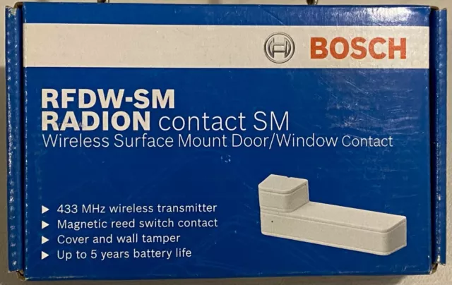 NUEVO Bosch RFDW-SM Radion Contacto RM Inalámbrico Montaje Superficial Puerta/Ventana Contacto