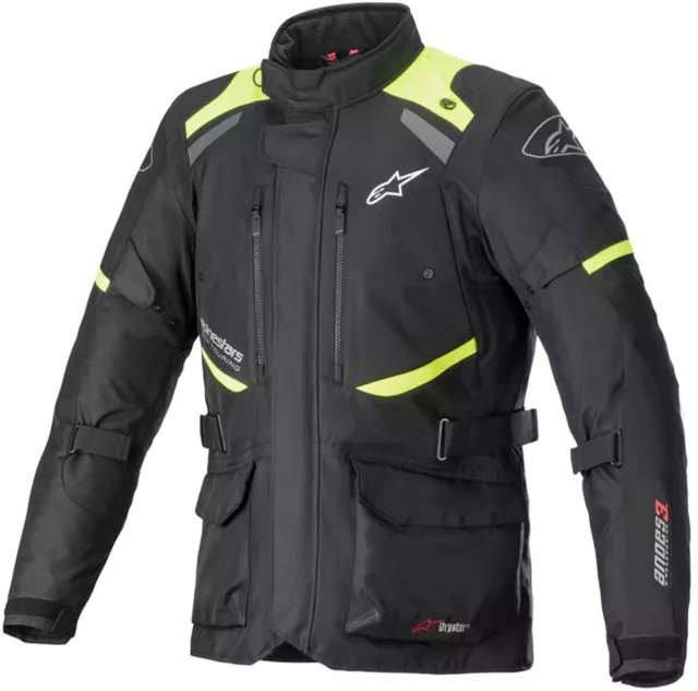 Veste Homme De Moto Alpinestars Andes v3 Drystar Jacket Black Yellow Fluo