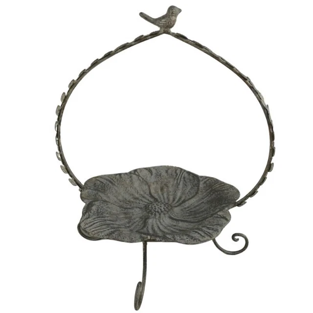 Vogeltränke Fütterungsplatz Eisen grau H.36cm