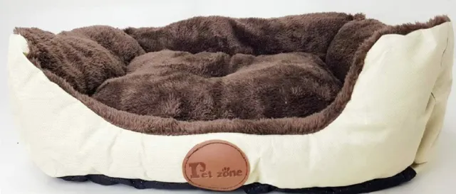 Deluxe Cat Dog Pet Bed Soft Washable Basket Cushion with Fleece Lining Petzone