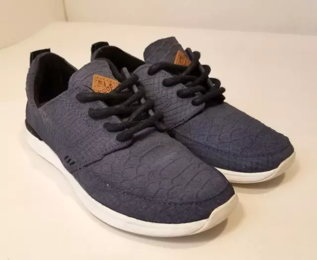 Reef Rover Low LX Leather Women's 5 Lace Up Blue Sneakers Boat Shoes
