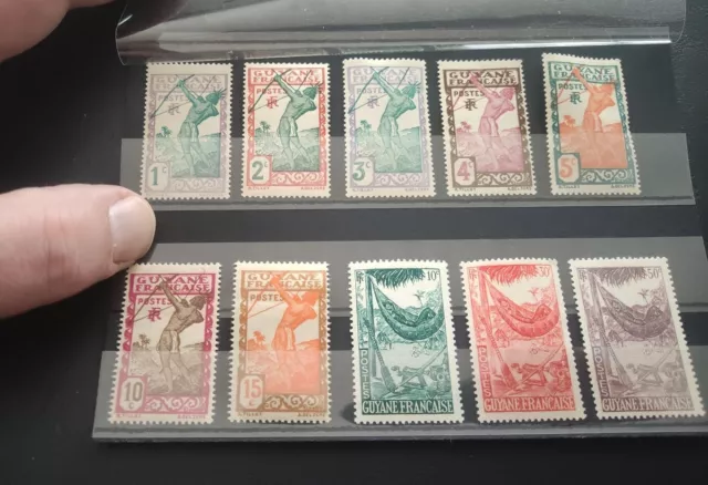 Lot  10 Timbres Poste De Guyane Francaise  - Neufs**