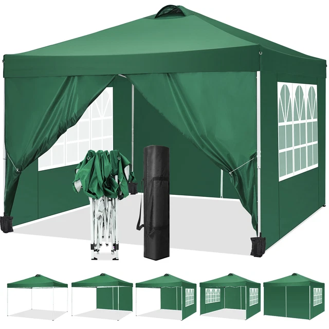 Faltpavillon 3x3m Wasserdicht Stabil Pavillon Partyzelt mit 4 Seitenteilen UV DE