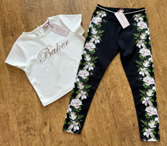 BNWT Ted Baker 8-9 years designer logo top Opal legging outfit floral set new