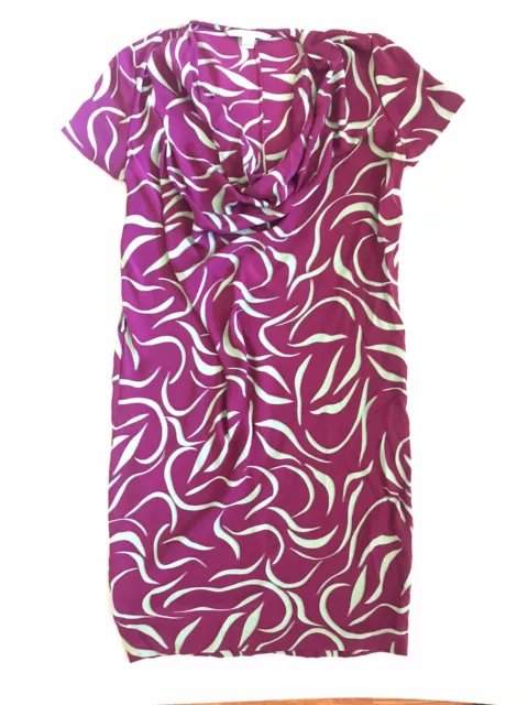 DVF Diane Von Furstenberg Purple Print Silk  Dress Size 4