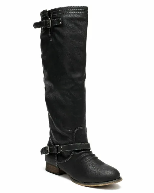 Breckelles Womens Outlaw-81 Riding Esquarian Over the Knee Black Boot (6)