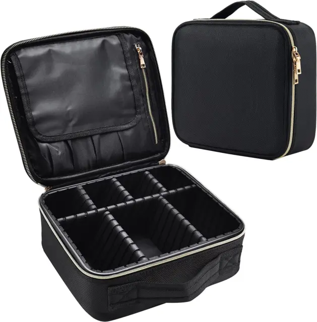 Joligrace Makeup Bag Cosmetic Case Vanity Travel Beauty Box Make up, Black