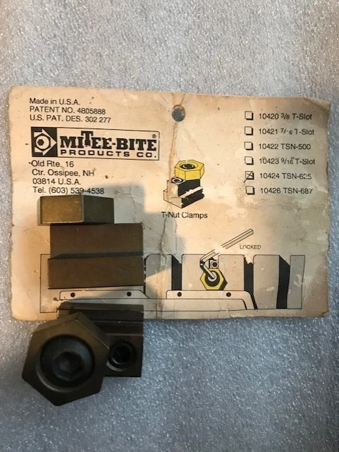 MiTee Bite  T-Slot Clamp #10424 5/8" T-slot size 3000lb holding force, 2 clamps