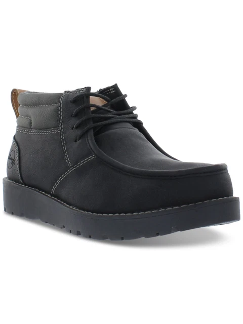 Weatherproof Vintage Men's Faux Leather Chukka Boots Shoes Black Size 12M