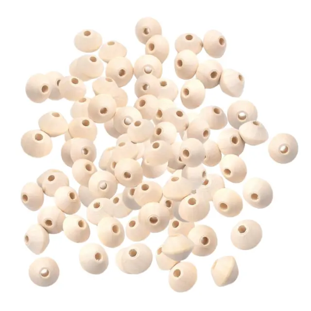 100 Stück Naturholz Abacus Perlen Spacer Bead DIY Schmuckherstellung Lose