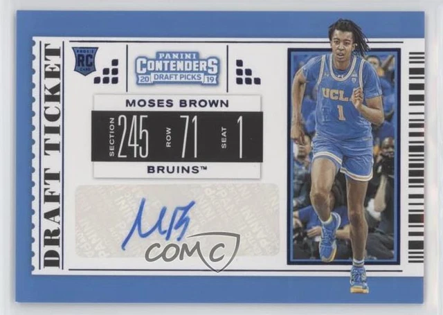 2019-20 Panini Contenders Draft Picks College Ticket Blue Foil Moses Brown Auto