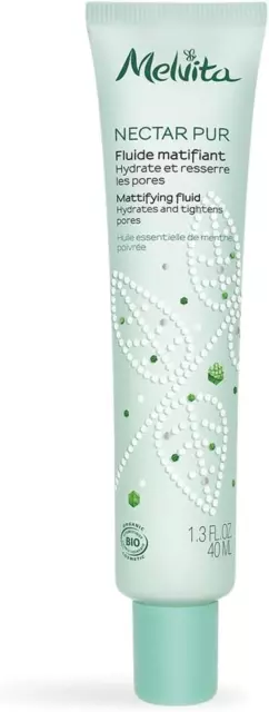 Melvita Fluide Matifiant Nectar Pur 100% Naturel, Vegan/Certifié Bio Tube, 40 Ml