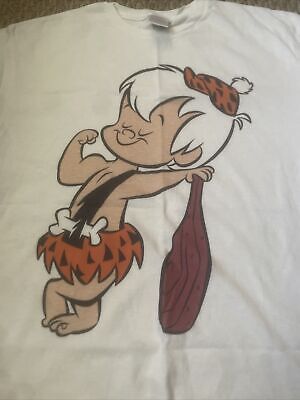 Vintage Hanna Barbera Bam Bam Flinstones T Shirt Rare Print Muscle Man Large