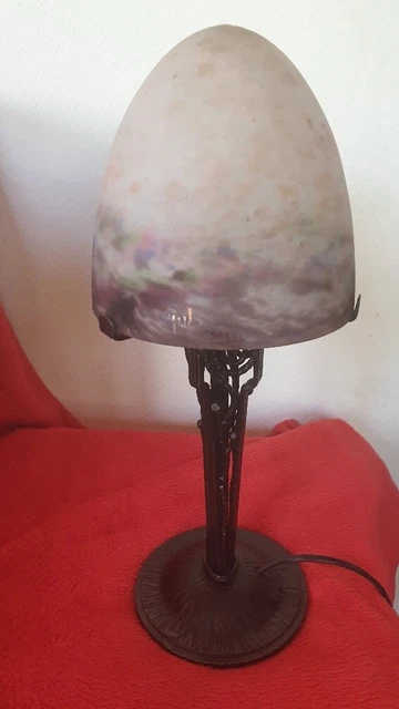 Lampe Art Déco Fer forgé Dôme Muller