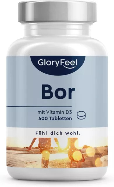 Bor - Hochdosiert Mit 3,5 Mg Boron + Vitamin D3 Pro Tablette - 400 Tabletten Für