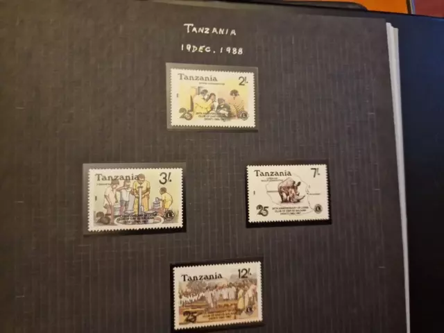 Tanzania 1988 Sg 611-614 25Th Anniv Of Lions Club Mnh