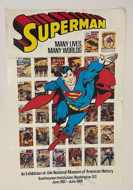 1987 Superman American History Museum Expo Dc Action Comics 2 Sided Promo Poster