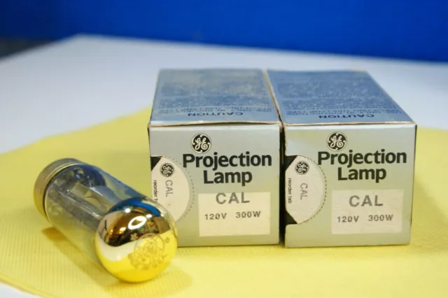Lot of 2 GE General Electric CAL 120V 300W Projection Lamp Projector Bulb NOS