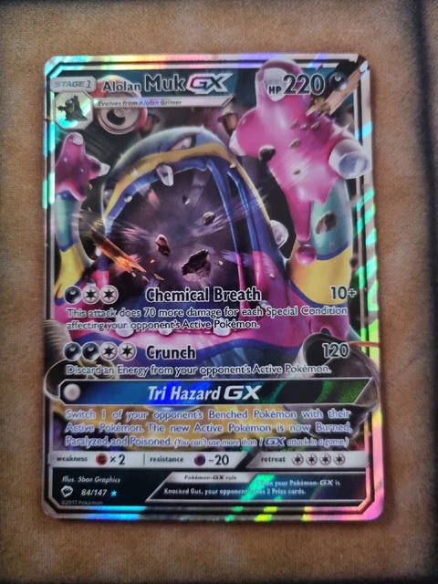 Alolan Muk GX 84/147 Ultra seltenes Pokemon TCG fast neuwertig
