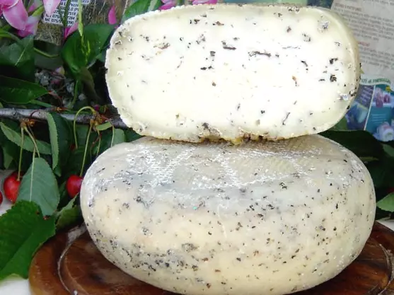 FROMAGE PECORINO ITALIEN avec TRUFFE NOIRE et BLACH 250 gr Demi Affiné FROMAGES