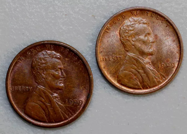 1909 VDB and 1909 Lincoln Wheat Cent Red/Brown 1c US Type Coins UNC 2 Penny Lot