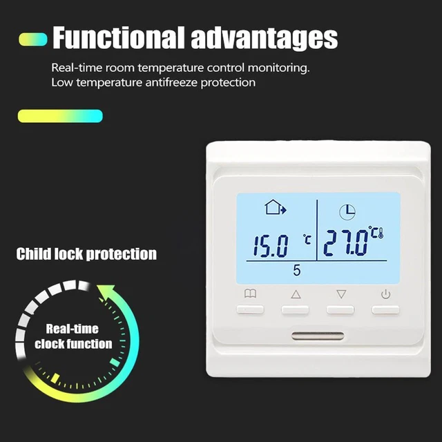 Digital Programmable Room Gas Boiler Thermostat Heating Temperature S8Q9