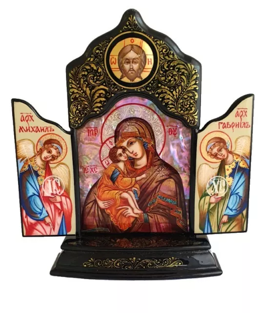 Tríptico - Icon Religiosa - Ortodoxa - Virgen María