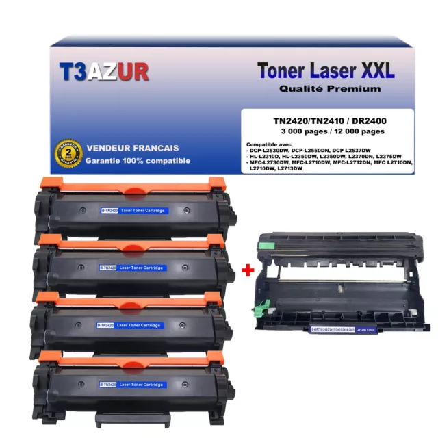 Toner compatible avec brother tn-2410 noir avec cartouche à puce pour  dcp-l2530dw hl-l2350dw mfc-l2710dn imprimante laser mfc-l2710dw - Cartouche  d'encre - Achat & prix