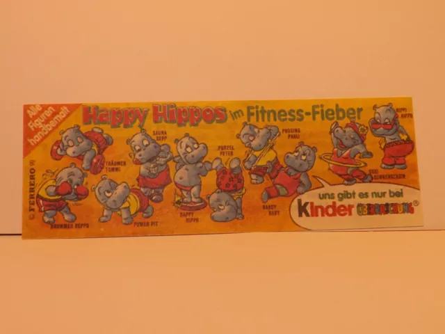 Beipackzettel        " Happy Hippos im Fitness-Fieber - 1991 "