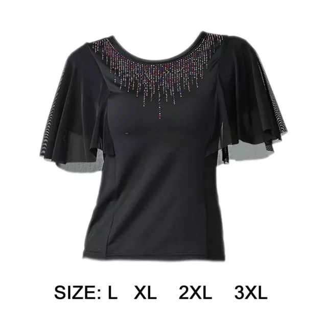 Hauts de danse de salon pour femmes manches de cloche modernes pour les
