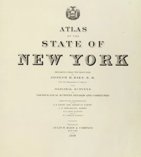 1895 ATLAS NEW YORK STATE maps old GENEALOGY DVD S1