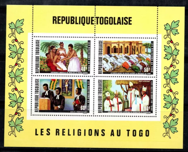 Togo 1971 Mi. Bl.57 SS 100% MNH Religions in Togo, 40 Fr,50 Fr..