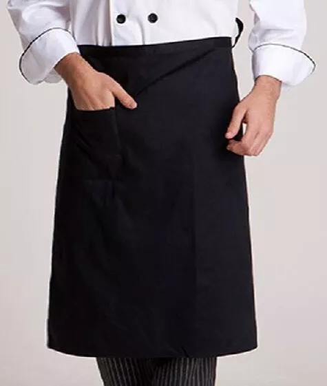 Long Waist Aprons, Chefs Apron, Waiters, Bars, Chefs Full Length Apron Black