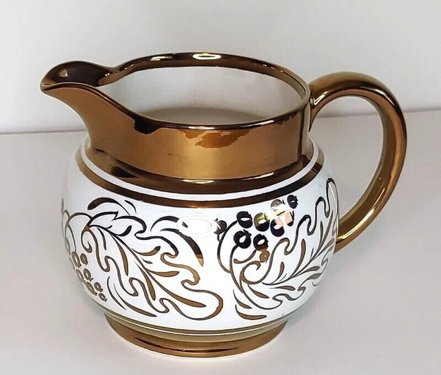 Cruche Publicitaire Ancienne En Poterie, Whisky écossais Black & White, Des Années 1920, Dimensions H5 X L6