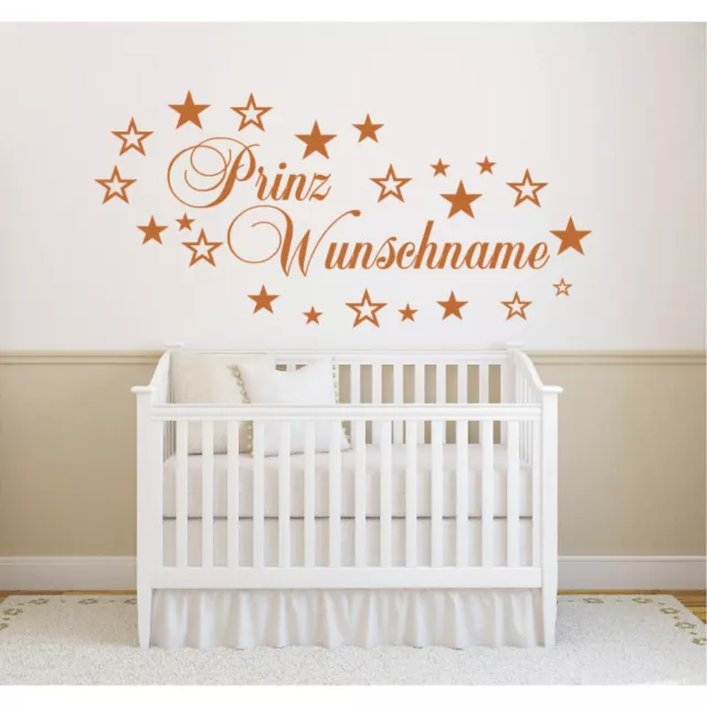 WANDTATTOO Prinz Wunschname Kinderzimmer Name Prinzessin Kind Geburt Kinder