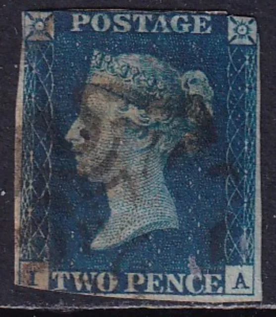 GREAT BRITAIN 1840 QV 2d Deep Full Blue SG 4 Used (Cat £1150+)