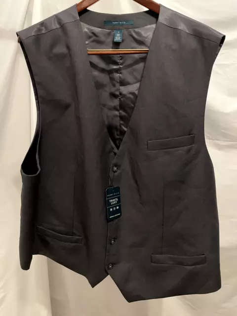 NWT Perry Ellis Mens SZ 3XL Travel Luxe 5 Button Gray Vest