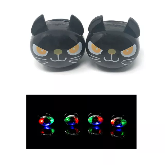 12 Black Cat Flashing LED Jelly Rings Light Up Finger Glow Toy Party Bag Favours