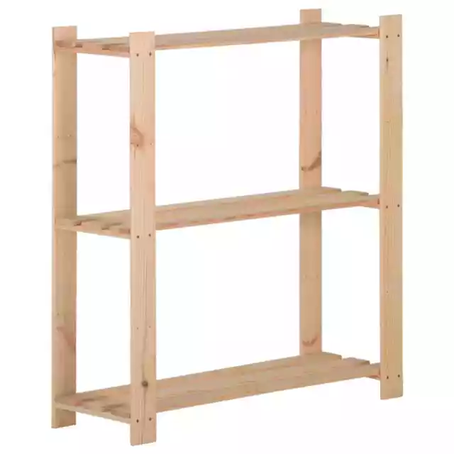 Ã‰tagÃ¨re de stockage 3 niveaux 80x28,5x90 cm Bois de pin massif