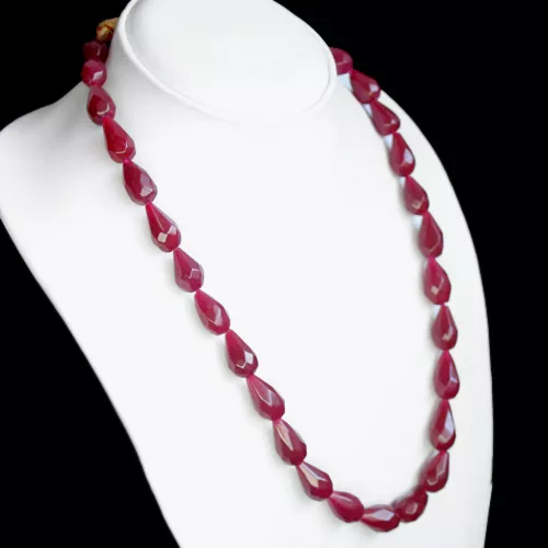 Buyers Top Demanded 312.00 Cts Enhanced Ruby Beads Necklace Strand