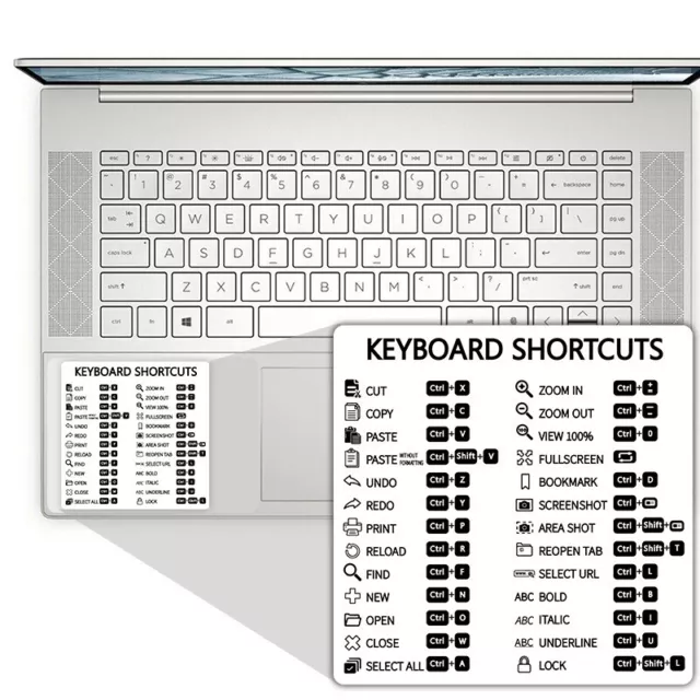 Reference Keyboard Shortcut Stickers For PC Computers Transparent Pasters g