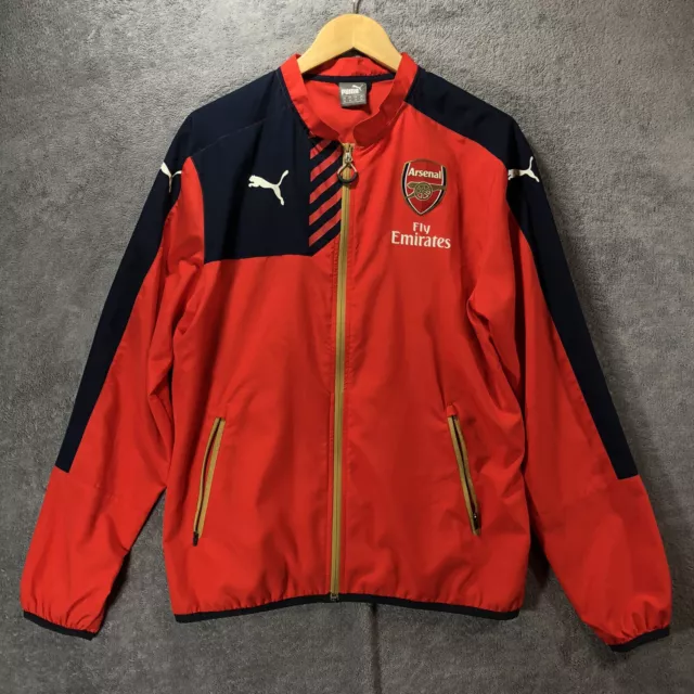 Arsenal Football Top Large Red Blue Training Jacket Puma Full Zip Mens