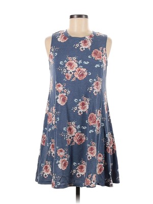 Fortune + Ivy Women Blue Casual Dress M