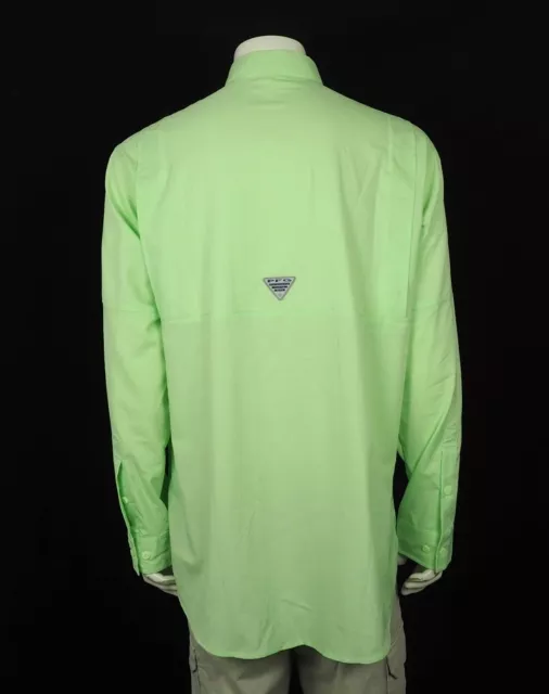 COLUMBIA PFG TAMIAMI II Green Blend Fishing Button Shirt Mens LT $14.99 ...