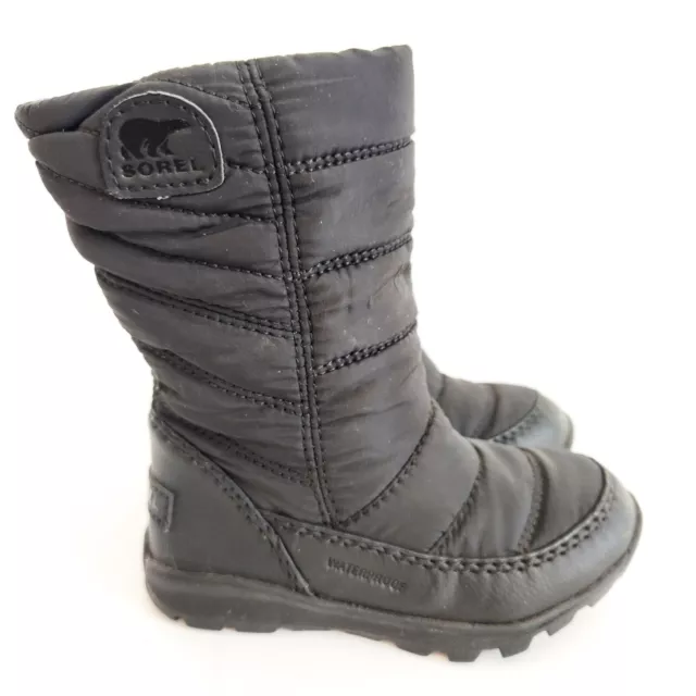 Sorel Children's Black Whitney Puffy Mid Boot Waterproof Size Size 8 Snow Rain