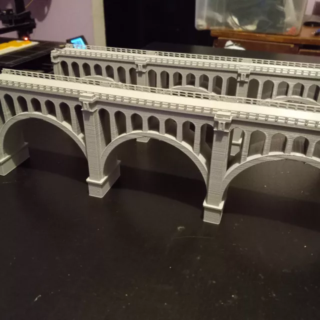 Kato Double Track 30-Inch long Paulins Kill Viaduct Bridge 3D Printed.