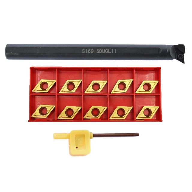 Durable S16Q SDUCL11 Left Hand Lathe Inner Bar with 10pcs DCMT11T304 Inserts