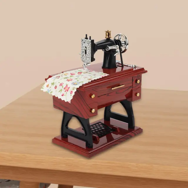 Sewing Machine Mini Music Box Treadle Sewing Machine Wind up Music Box for